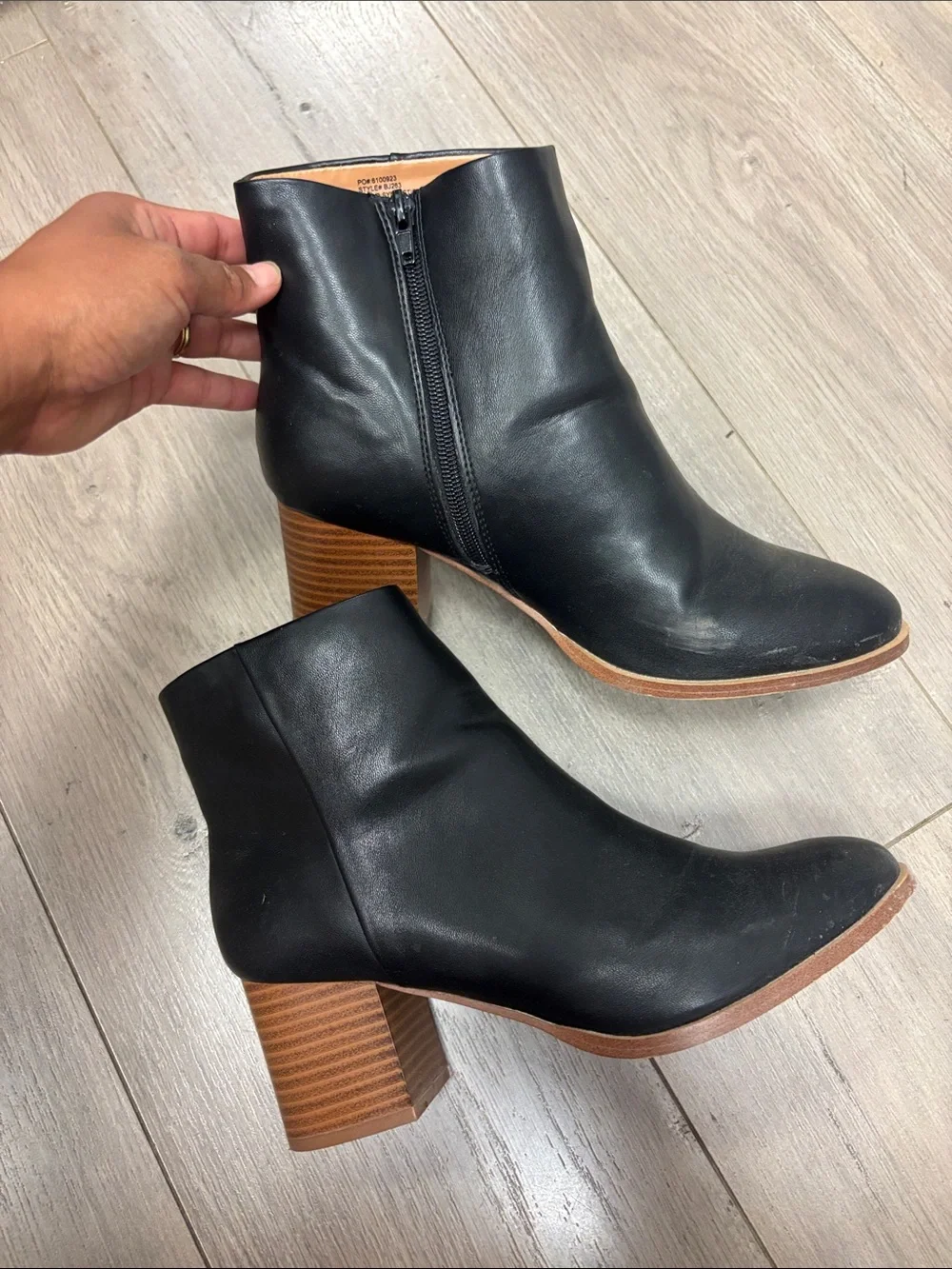 J. Crew Black Leather Ankle heel Booties